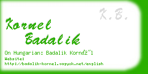 kornel badalik business card